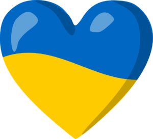 Heart in Ukraine colors blue and yellow